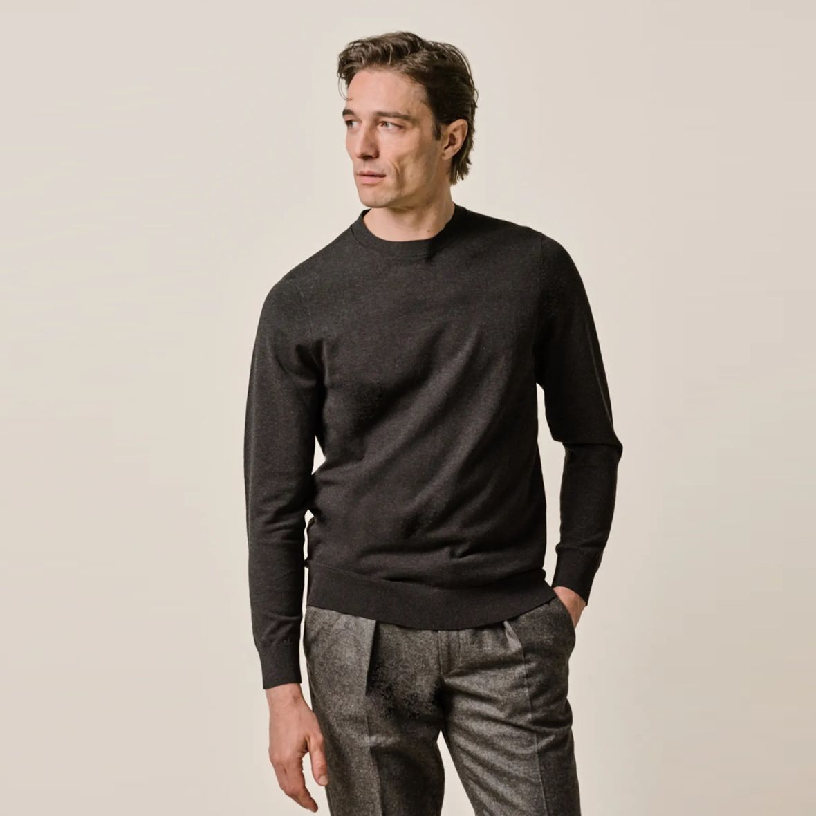 Profuomo Luxury Sweater Mørkebrun