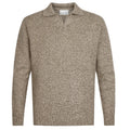 Profuomo Open Collar Cashmere Langærmet Polo Brun