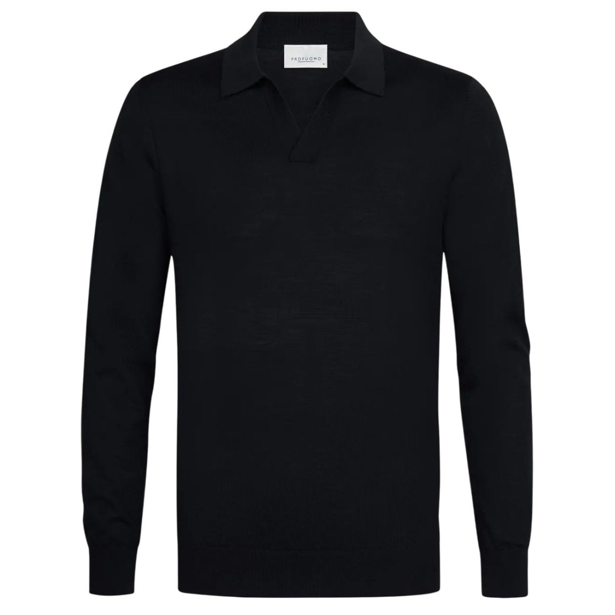 Profuomo Open Collar Langærmet Polo Navy