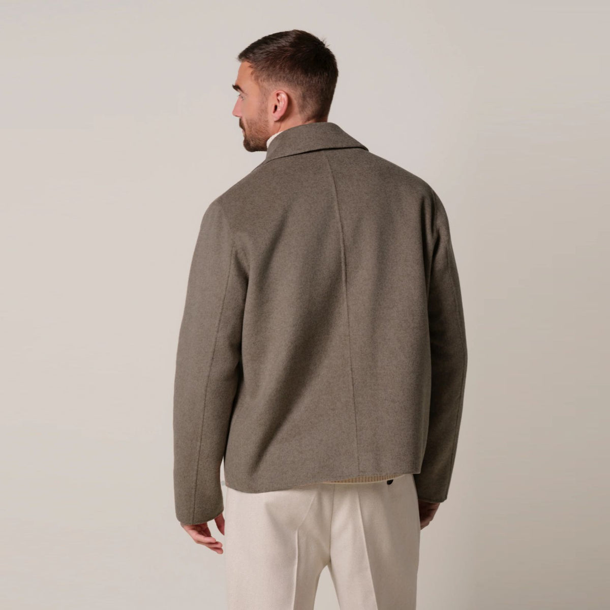 Profuomo Vendbar Zip Overshirt Brun/Beige