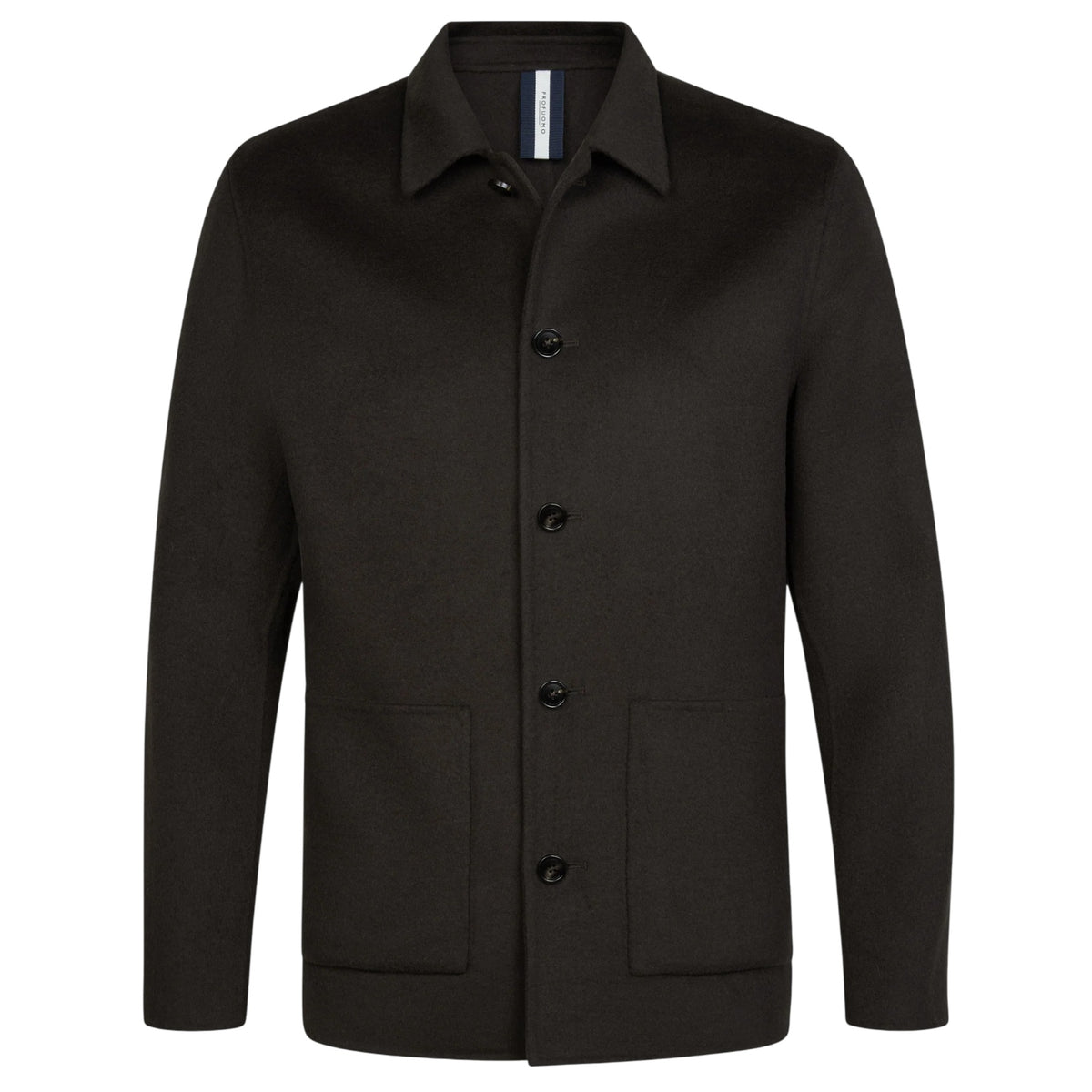 Profuomo Single Layer Uld Overshirt Mørkebrun