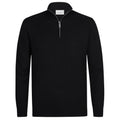 Profuomo Struktureret Half Zip Sweater Sort