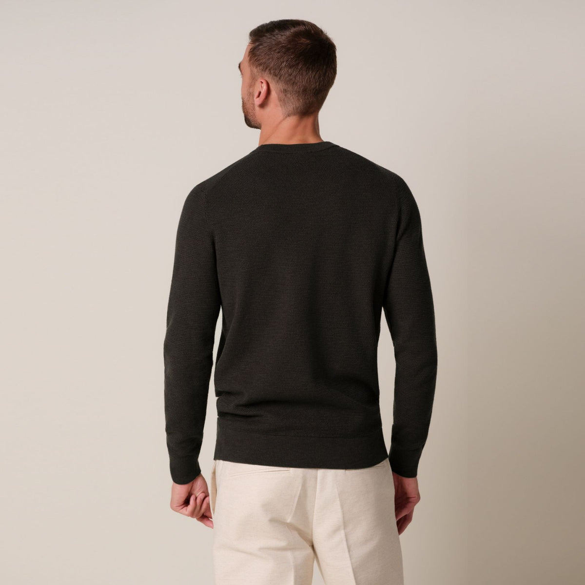 Profuomo Structured Sweater Mørkebrun