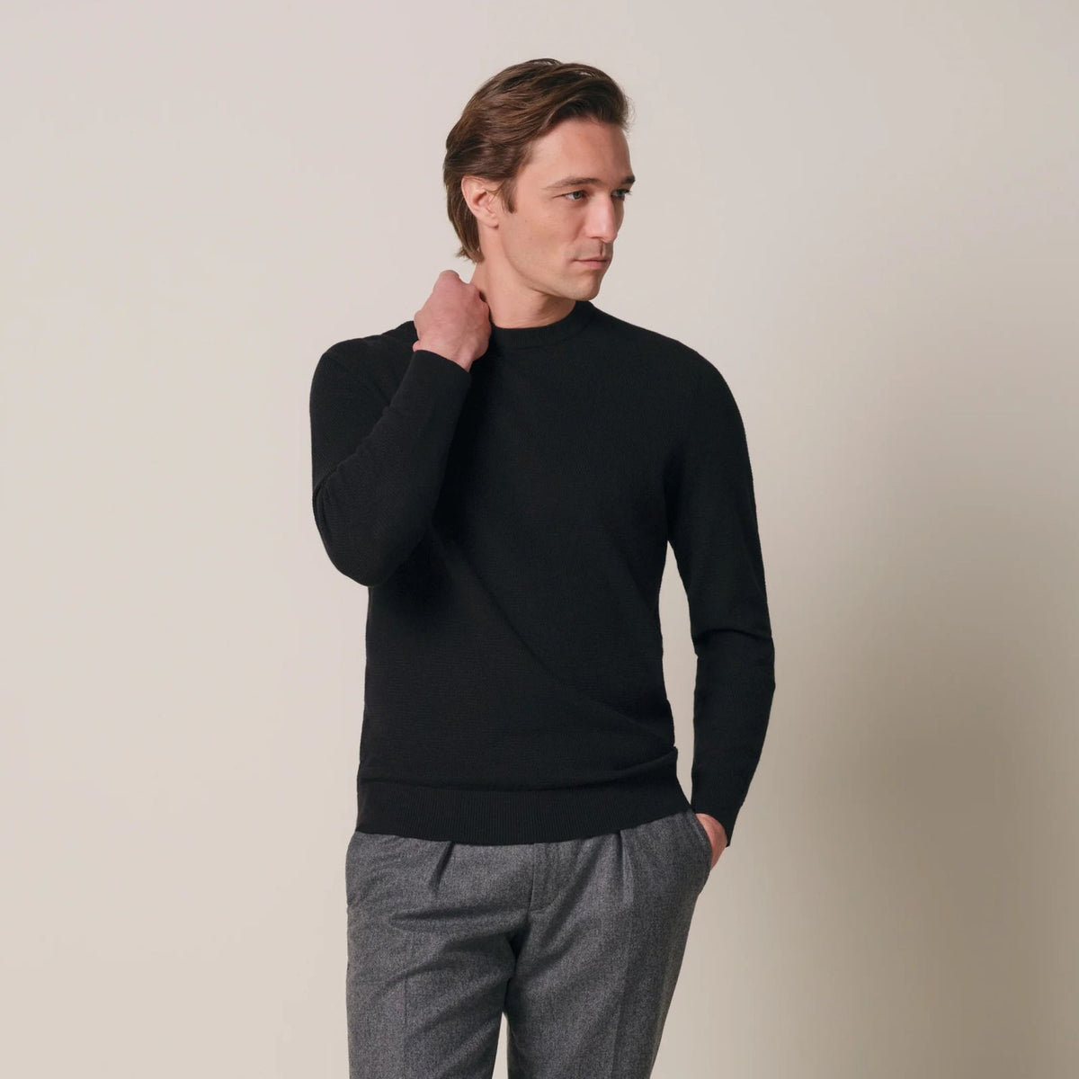 Profuomo Struktureret Sweater Sort