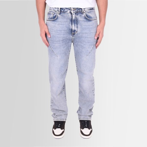 represent front stitch baggy jeans denim blauw