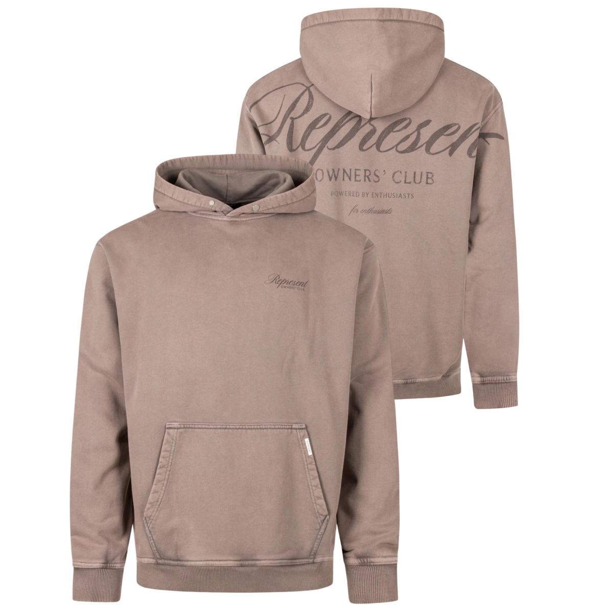Represent Owners Club Script Hoodie Brun