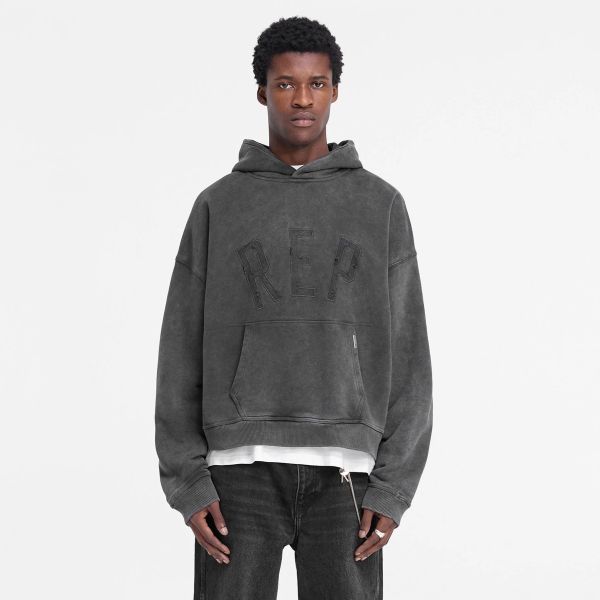 Represent Rep Applique Hoodie Zwart