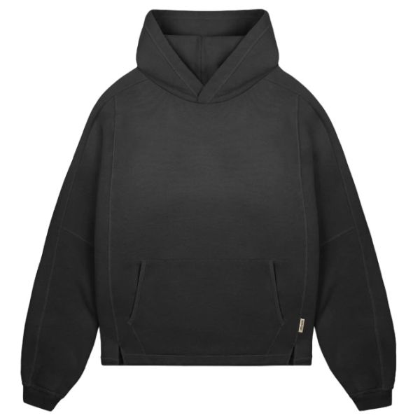 Represent Stepped Hem Hoodie Zwart