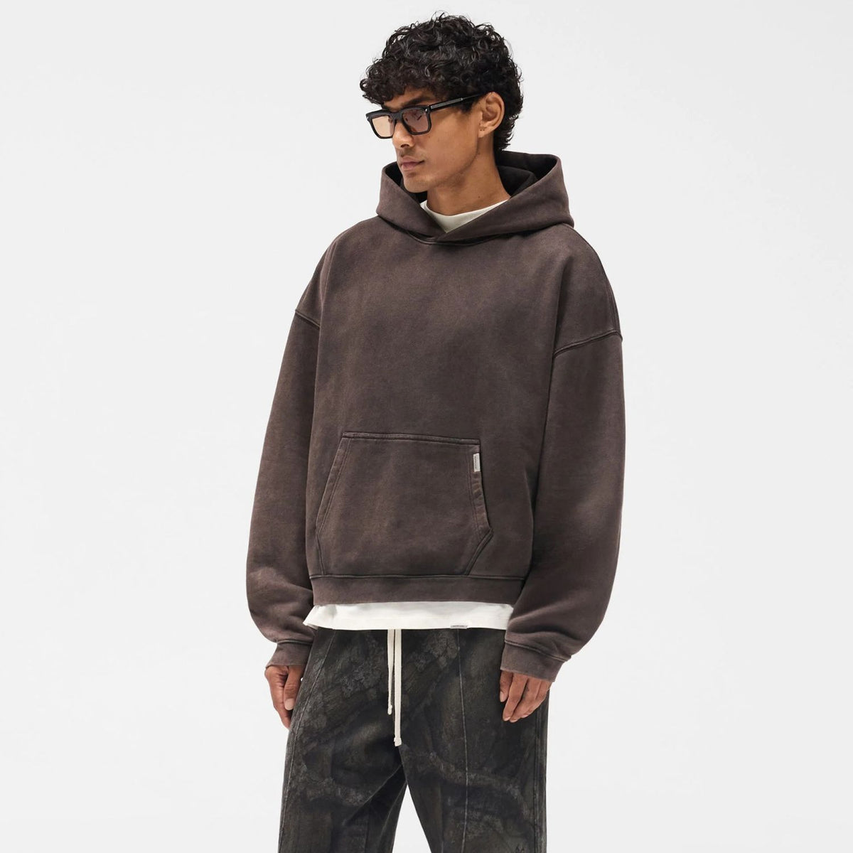 Represent Initial Boxy Hoodie Brun