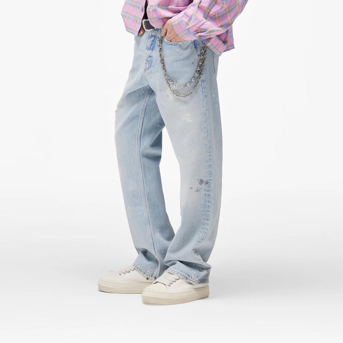 Represent Painted Denim Jeans Lyseblå