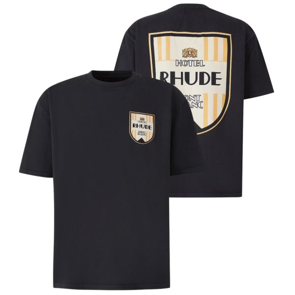 Rhude Mont Blanc Hotel T-shirt Zwart