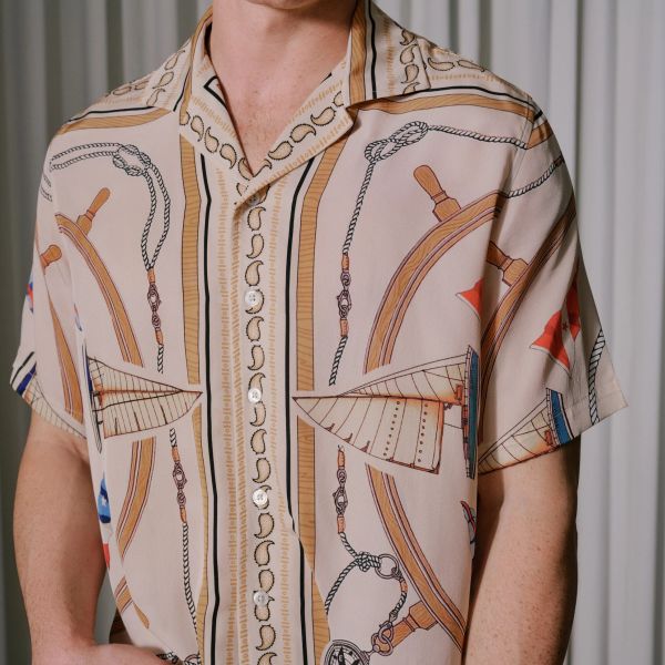 Rhude Nautica silke sommersæt beige