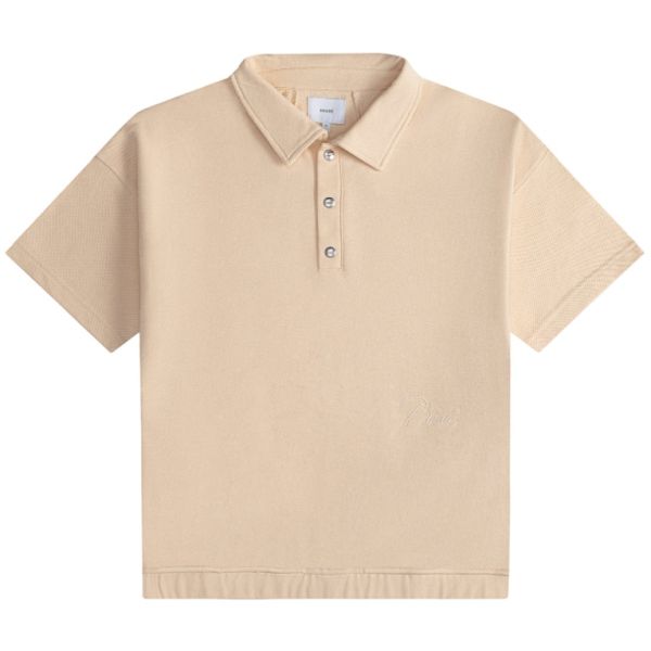 Rhude Pique Snap Polo Beige