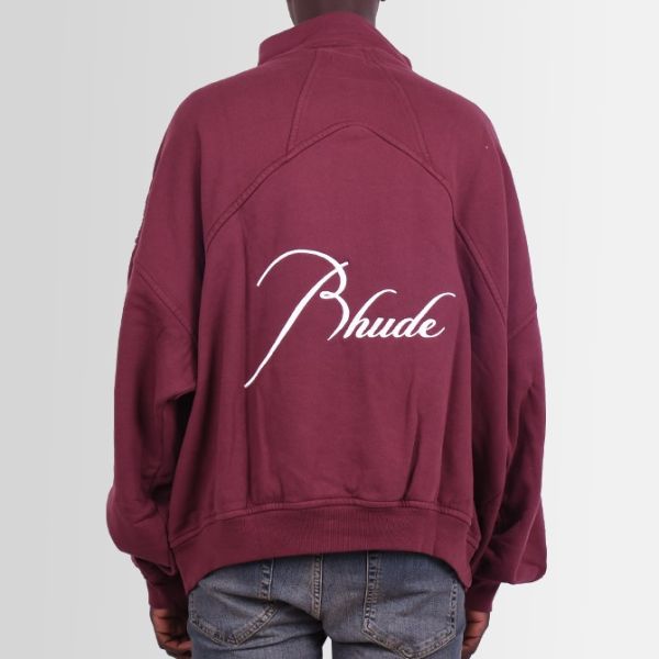 Rhude Quarter Zip Sweater Bordeaux