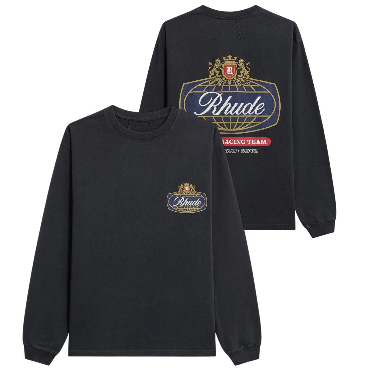 Rhude Safari Crest Longsleeve T-shirt Sort