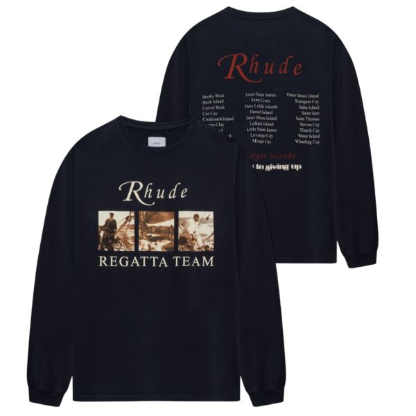 Rhude USVI Regatta Tour Longsleeve T-shirt Zwart