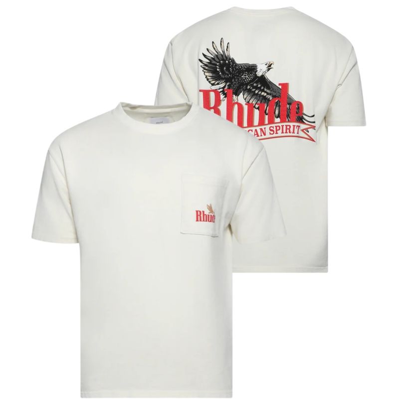 Rhude American Spirit Pocket T-shirt Off White