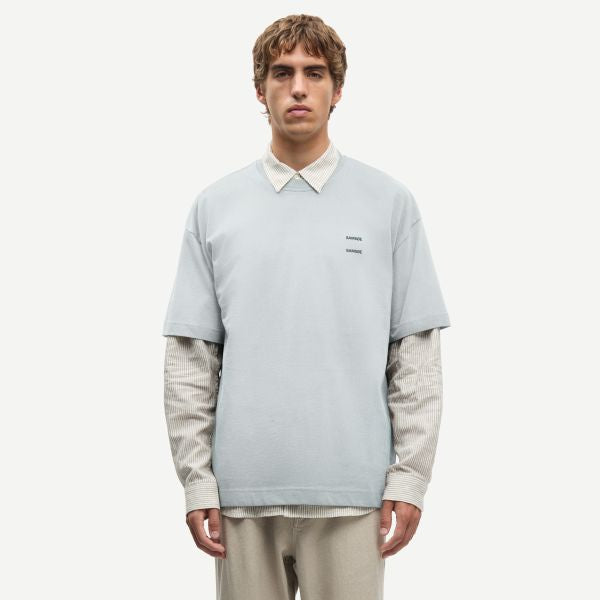 Samsøe Samsøe Joel T-shirt Licht Blauw