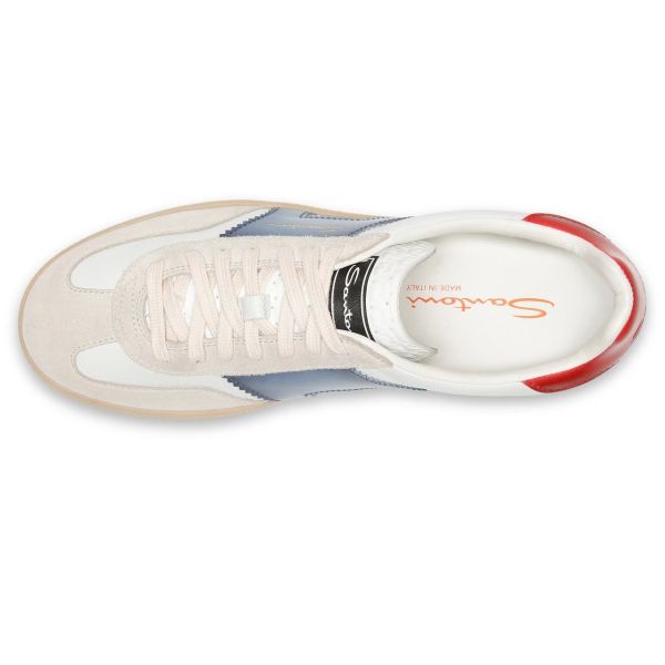 Santoni Double Buckle Signature Olympic Sneaker Wit/Blauw
