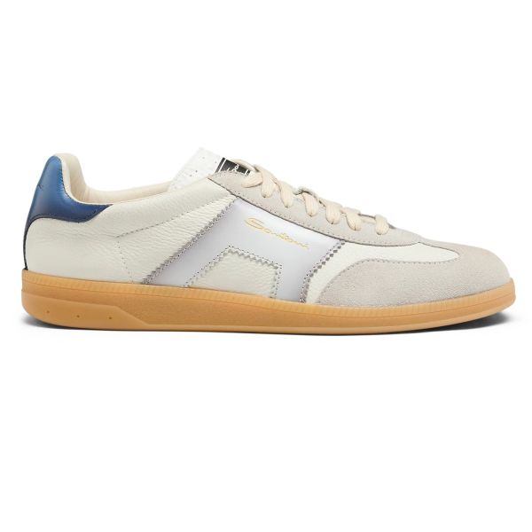 Santoni Double Buckle Signature Olympic Sneaker Wit/Grijs