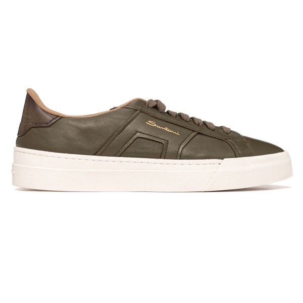 Santoni Double Buckle Signature Sneaker Donker Groen