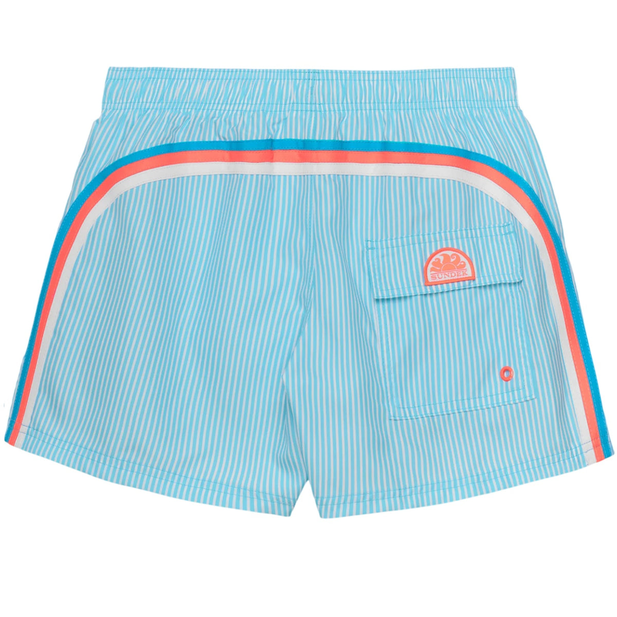Sundek Printed Striped Zwembroek Licht Blauw