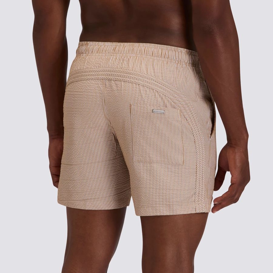 Sundek Striped Zwembroek Beige