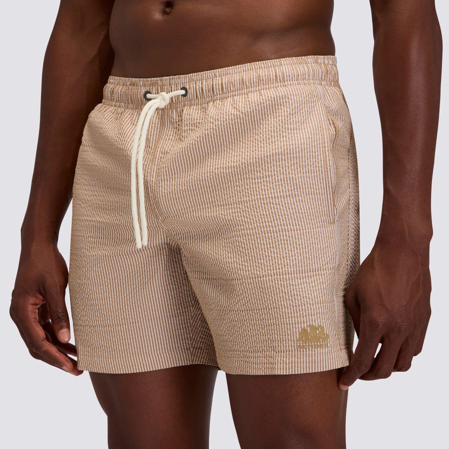 Sundek Striped Zwembroek Beige