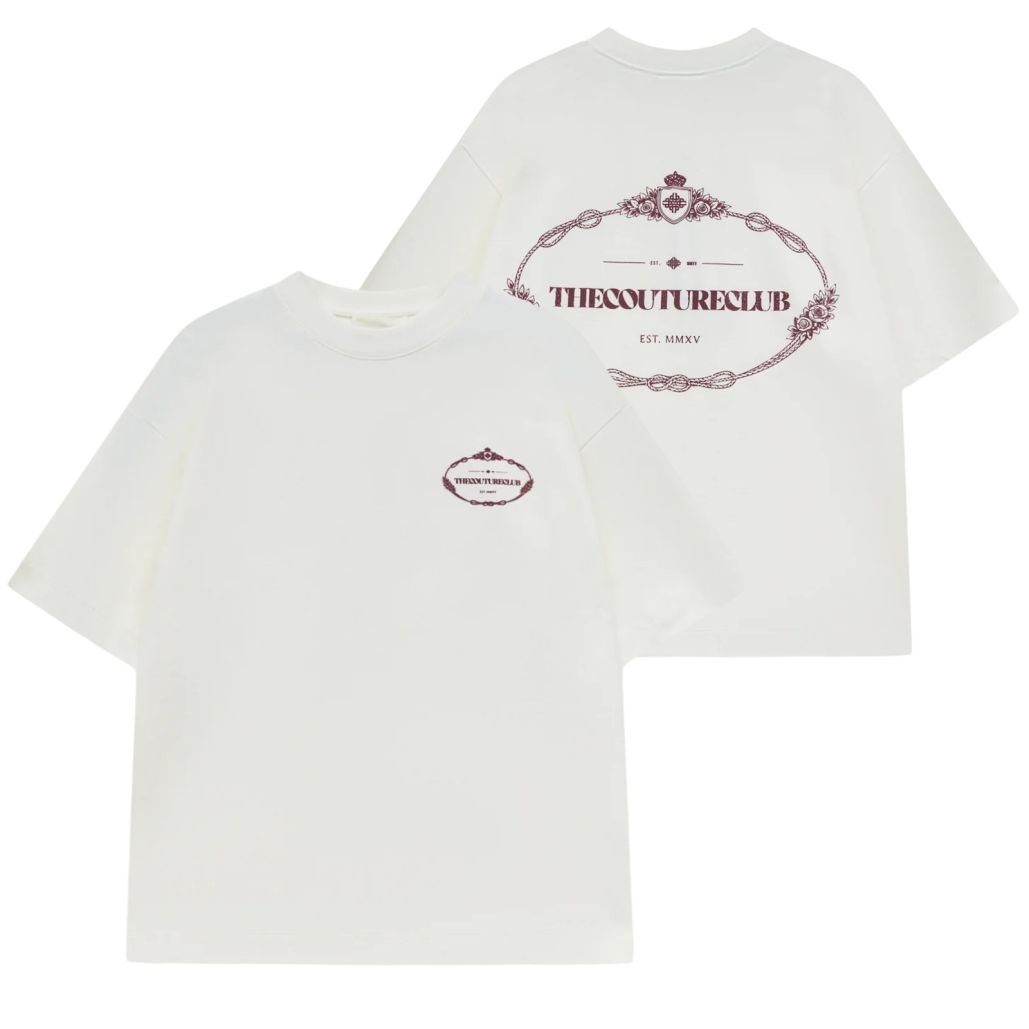 The Couture Club Copyright Crest Grafisk T-shirt Hvid