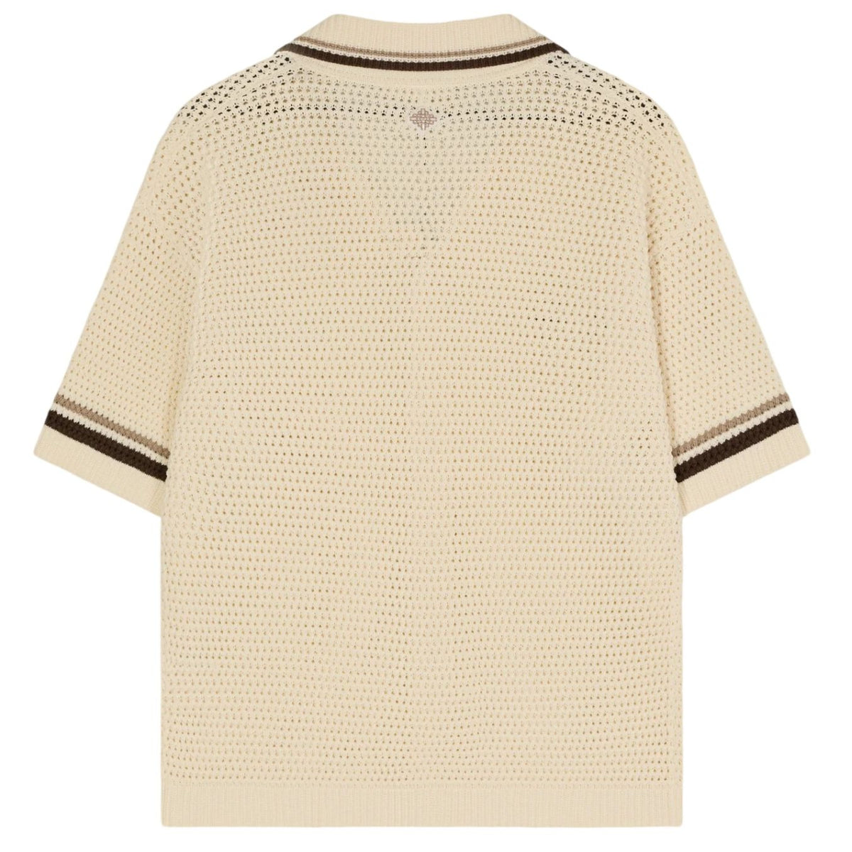 The Couture Club Crochet Knitted Stripe Overhemd Off White