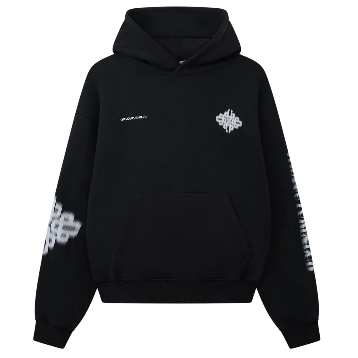 The Couture Club Motion Blurred Emblem Hoodie Zwart