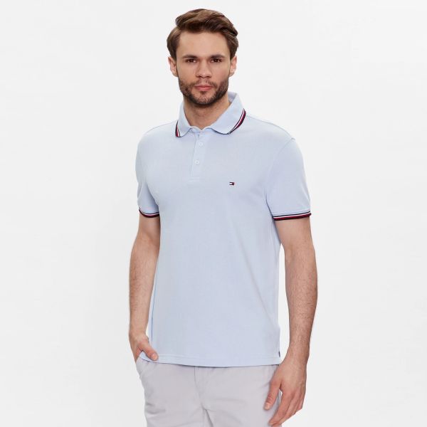 Tommy Hilfiger 1985 RWB Tipped Polo Licht Blauw