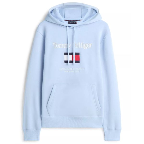 Tommy Hilfiger Embro Flag Hoodie Licht Blauw