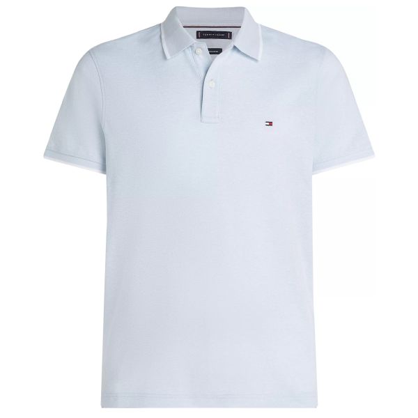 Tommy Hilfiger Linen Pique Regular Polo Licht Blauw