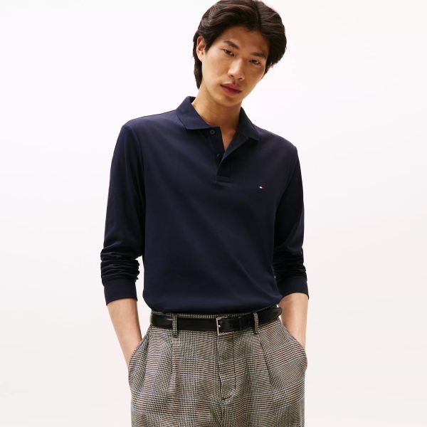 Tommy Hilfiger Liquid Cotton Longsleeve Polo Navy
