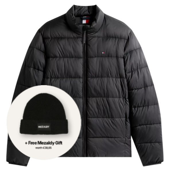 Tommy Hilfiger Mid Weight Krave-pufferjakke Sort