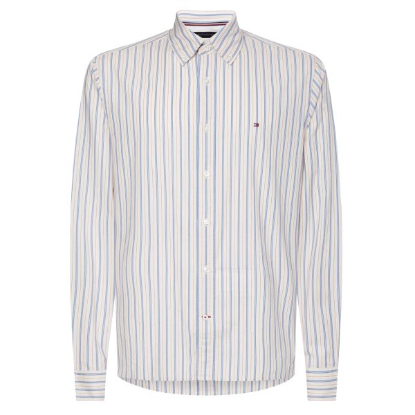 Tommy Hilfiger Natural Overhemd Blauw/Wit