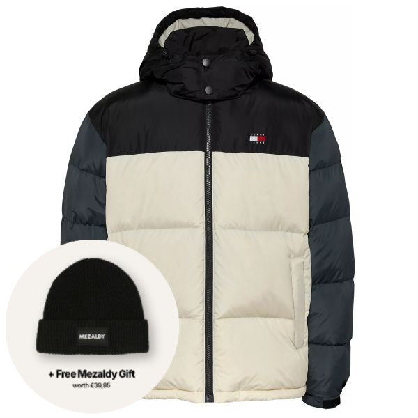 Tommy Jeans Alaska Colorblocked Puffer Off White/Sort