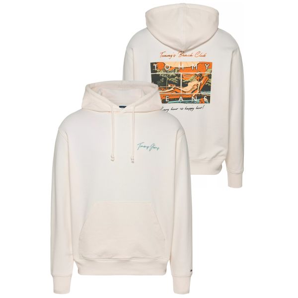 Tommy Jeans Beach Club Graphic Hoodie Off White