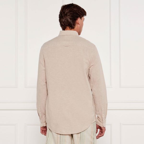 Tommy Jeans Linen Blend Overhemd Bruin