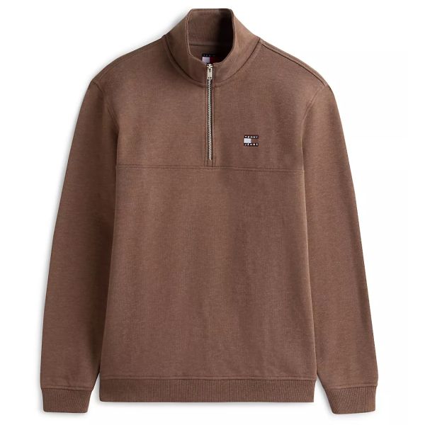 Tommy Jeans Regular Badge Quarter Zip Sweater Bruin