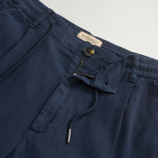 Woolrich Linen Blend Milton Broek Navy