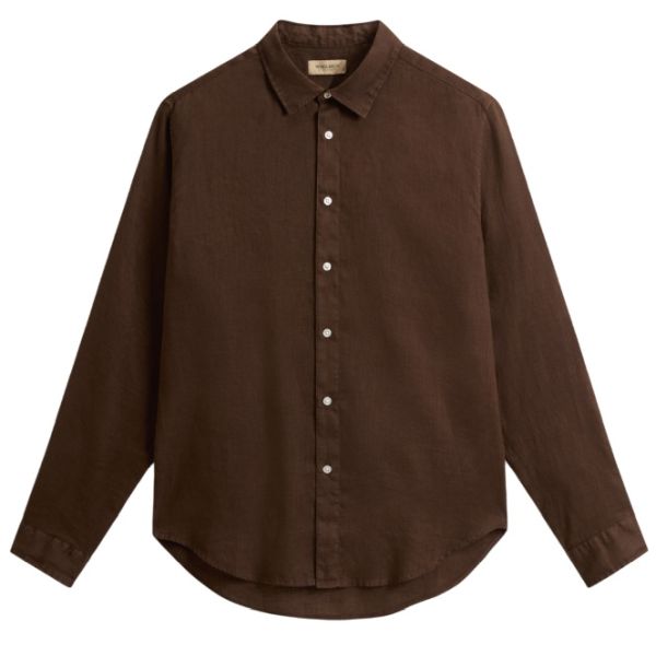 Woolrich Linen Overhemd Bruin