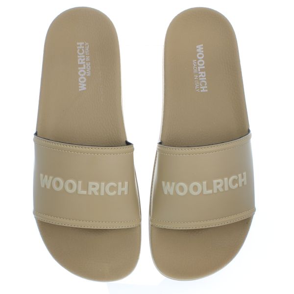 Woolrich Logo Slippers Beige