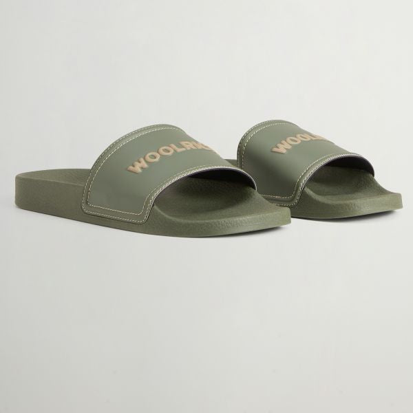 Woolrich Logo Slippers Donker Groen