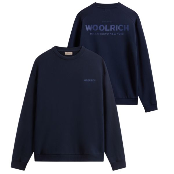 Woolrich Marco Logo Sweater Navy