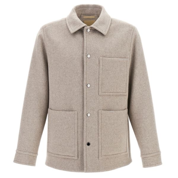 Woolrich Wool Chore Coat Overshirt Beige