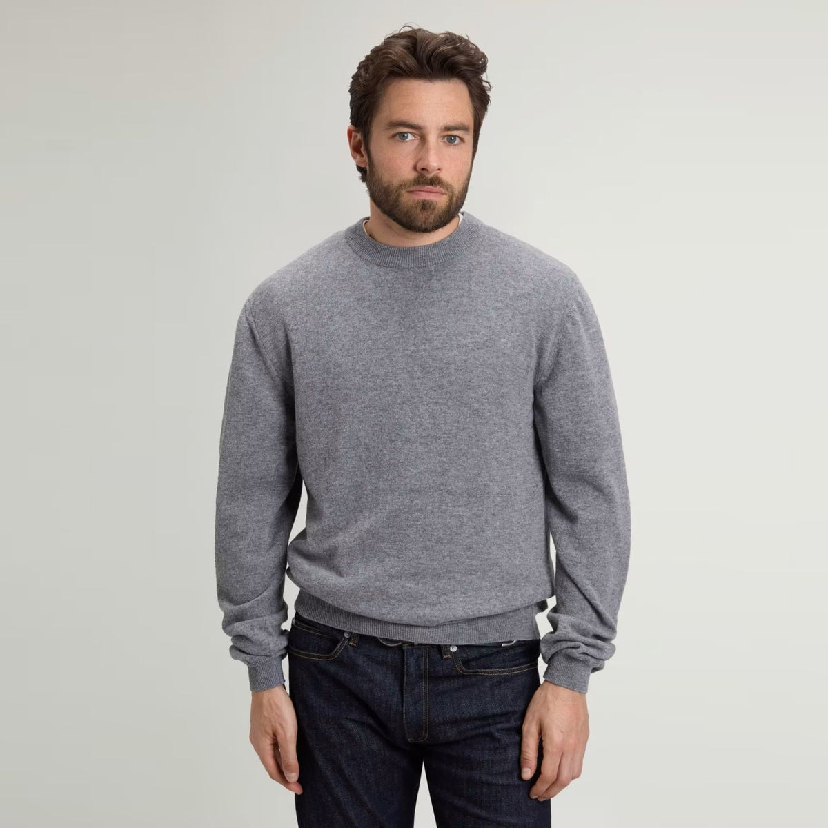 Woolrich lammeuldssweater grå