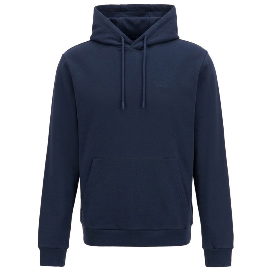 Woolrich Logo Interlock Hættetrøje Navy