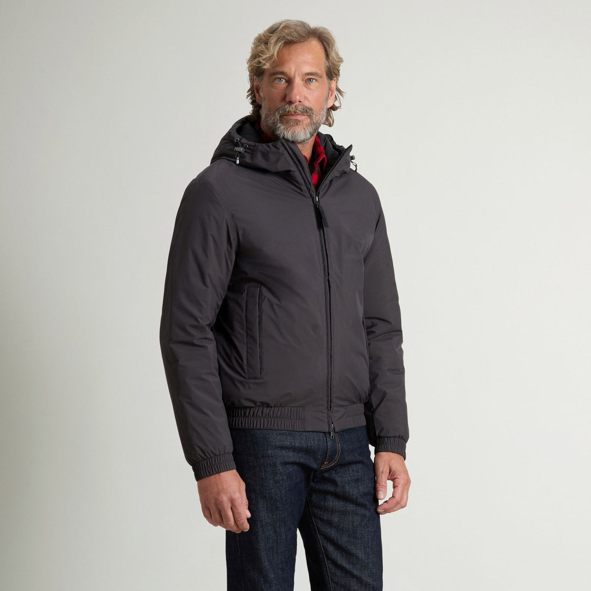 Woolrich Micro Ripstop hættejakke antracit